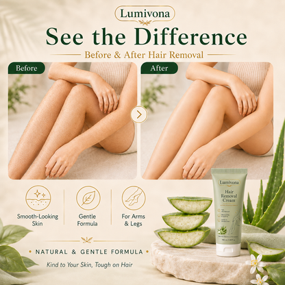 Lumivona™ Natural Gentle Hair Removal Cream | For Women & Men, Sensitive Skin