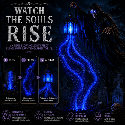 🎁Half Price! 36-Inch Halloween Character + Moving Ghost Light – Turn Your Lawn into a Haunted Cemetery 💀