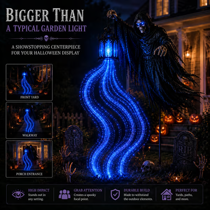 🎁Half Price! 36-Inch Halloween Character + Moving Ghost Light – Turn Your Lawn into a Haunted Cemetery 💀